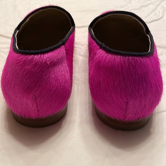 Figue "Milky" Calf Hair Embellished Magenta Loafers - Picture 5 of 10